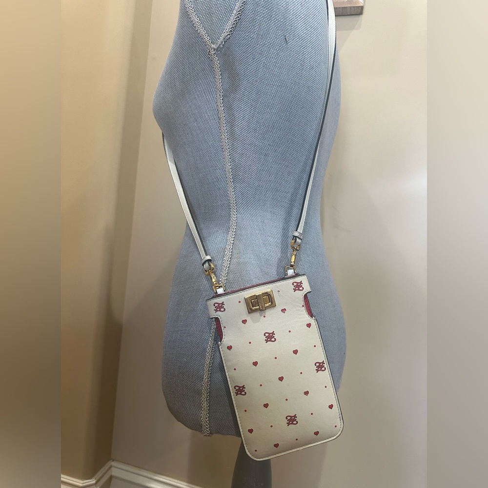 Fendi Vitello Chinese Valentines Peekaboo Phone Crossbody